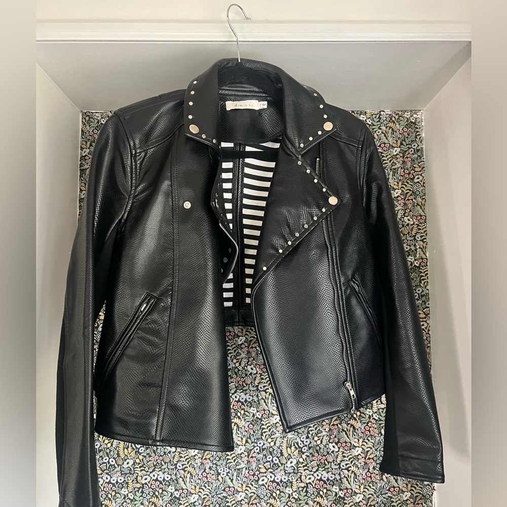 Ark & Co vegan leather cropped jacket